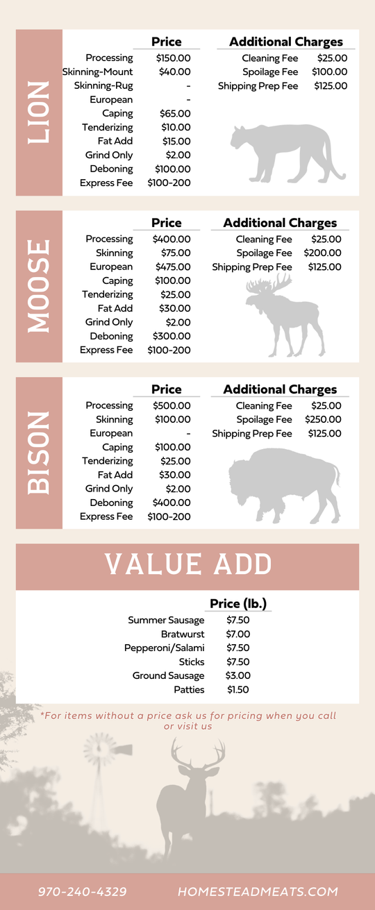 Wild Game Processing | Local Colorado Meat Services – Homestead Natural ...
